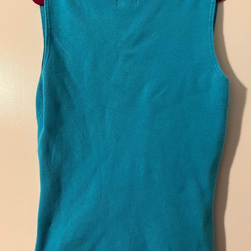 Vintage Blue Sleeveless Top with GORGEOUS waist detail - Picture 5 of 7